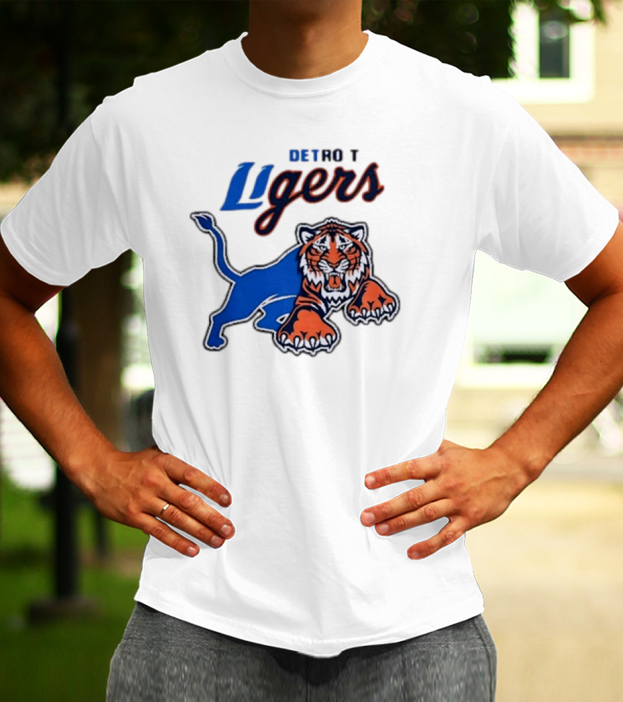 Detroit Ligers Detroit Tigers X Detroit Lions Crossover T-Shirt