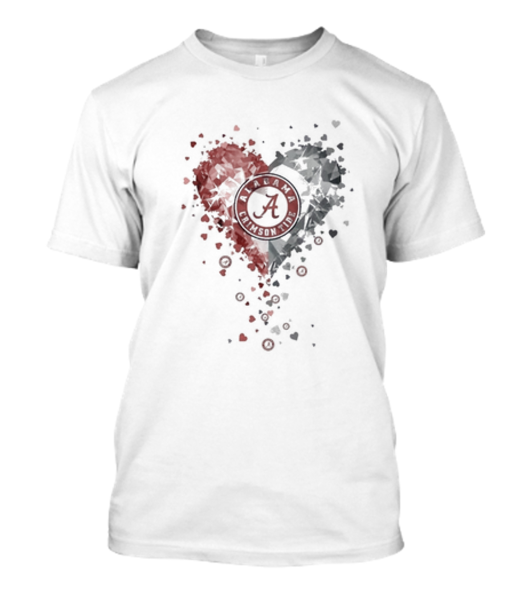 Heart Diamonds Crystal Alabama Crimson Tide T-Shirt