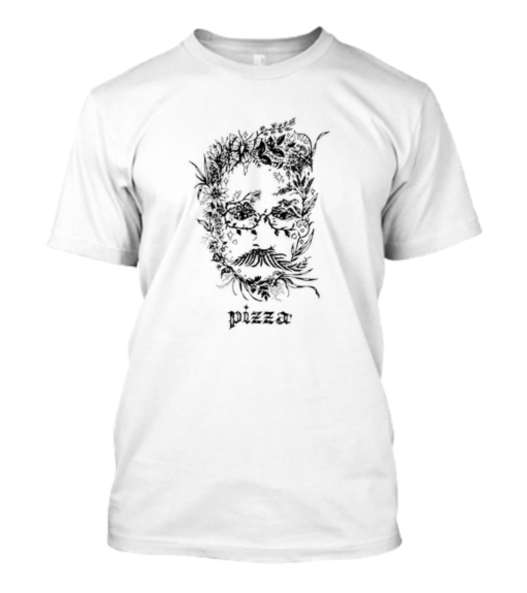 Pizzamas John Floral Face Pizza Motif T-Shirt