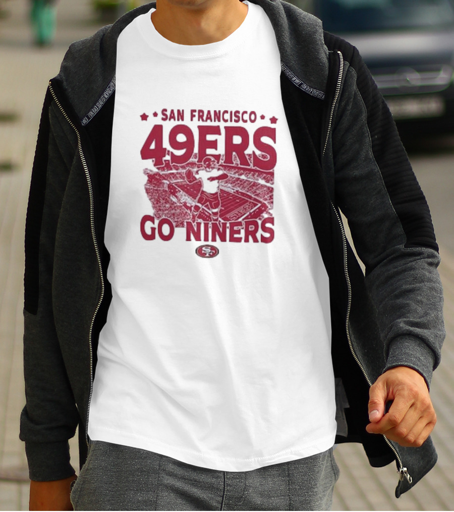 San Francisco 49ers Go Niners Vintage Stadium Football T-Shirt
