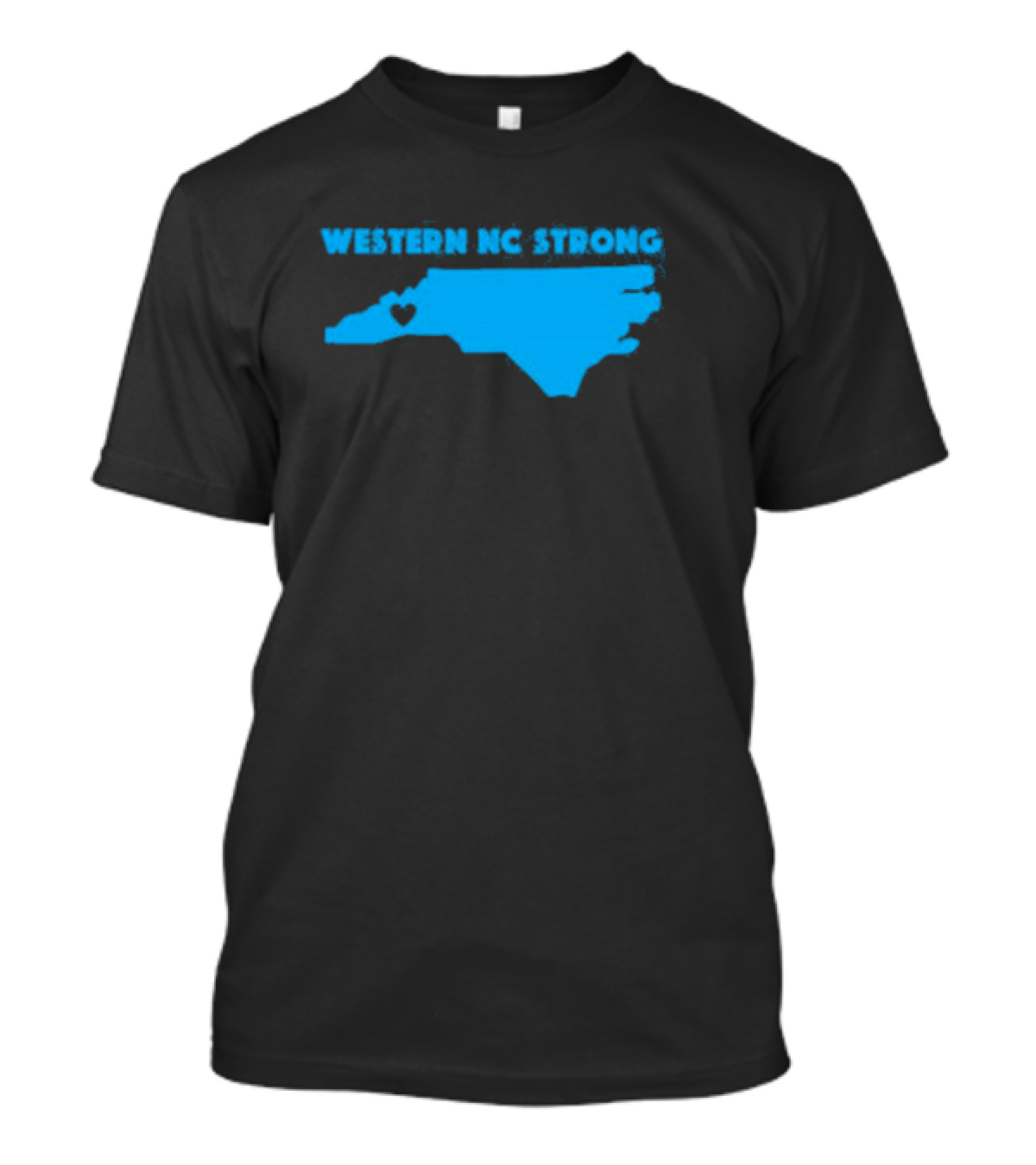 Western NC Strong Heart North Carolina Map T-Shirt