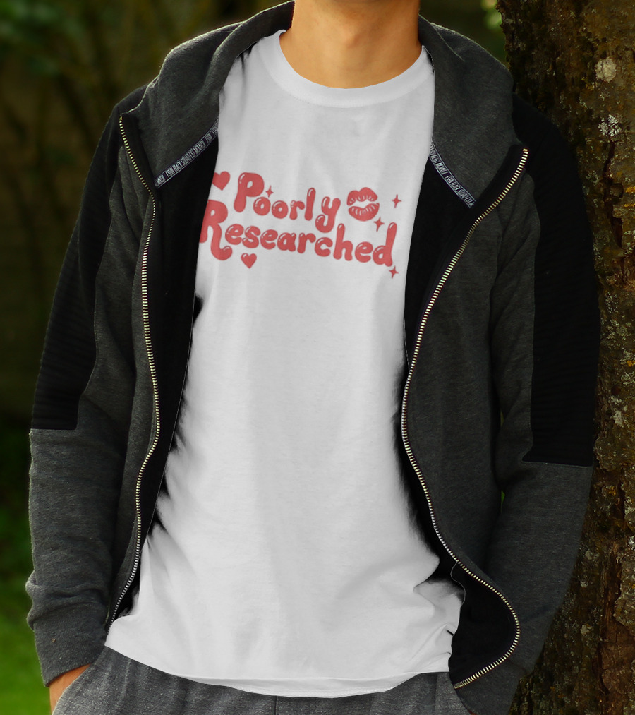 Poorly Researched Lips Hearts And Stars T-Shirt