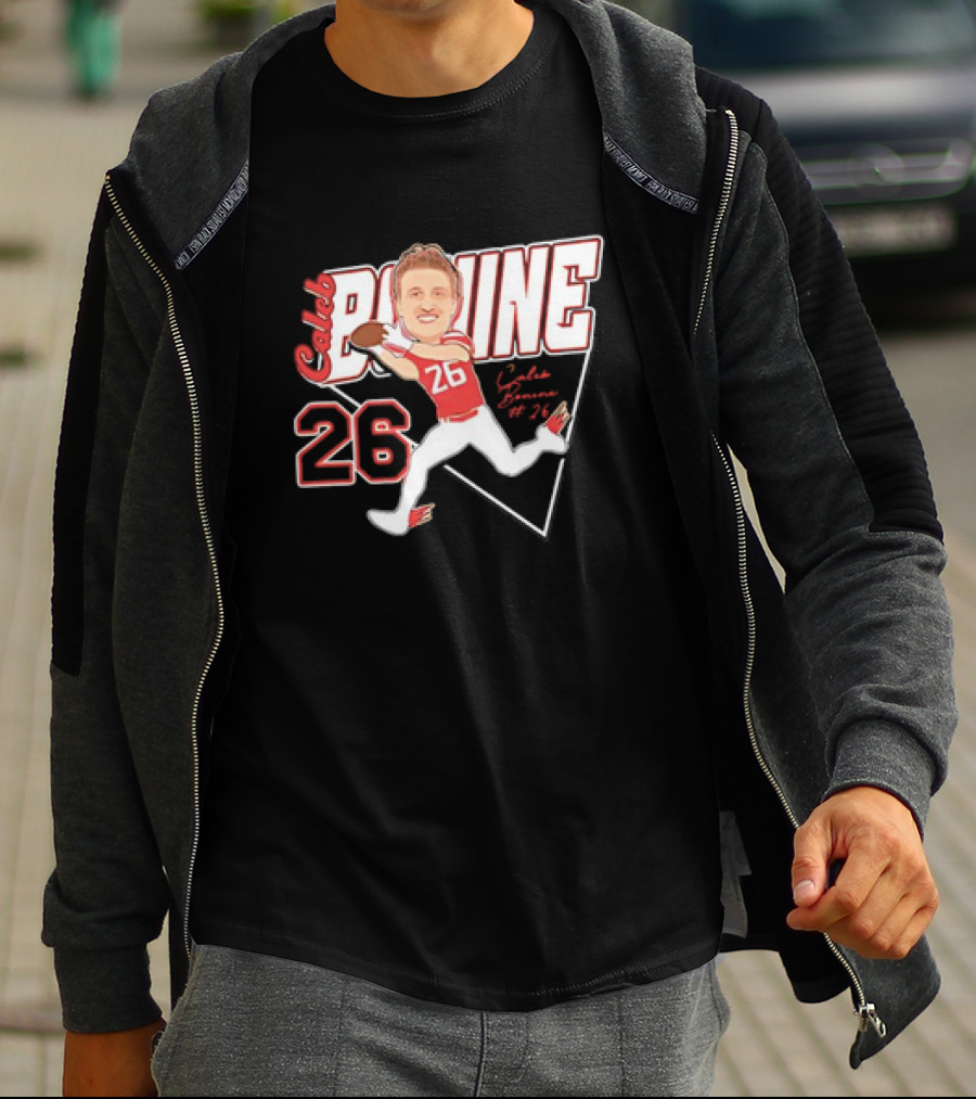 Caleb Bonine #26 Caricature Louisiana Ragin’ Cajuns Player Football T-Shirt