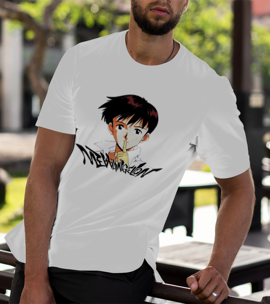 Mewangelion Ikari Shinji Anime Cartoon Evangelion Crossover T-Shirt