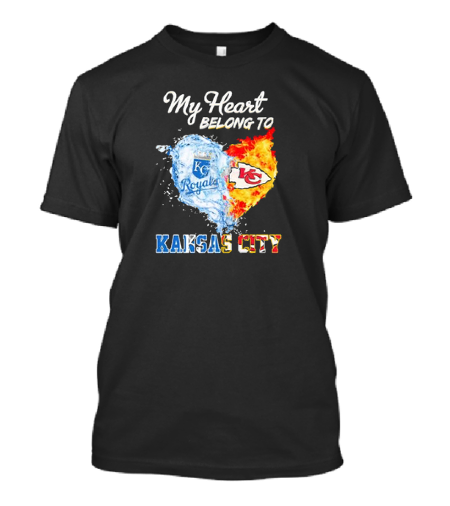 My Heart Belong To Kansas City Royals KC Chiefs Kansas City T-Shirt