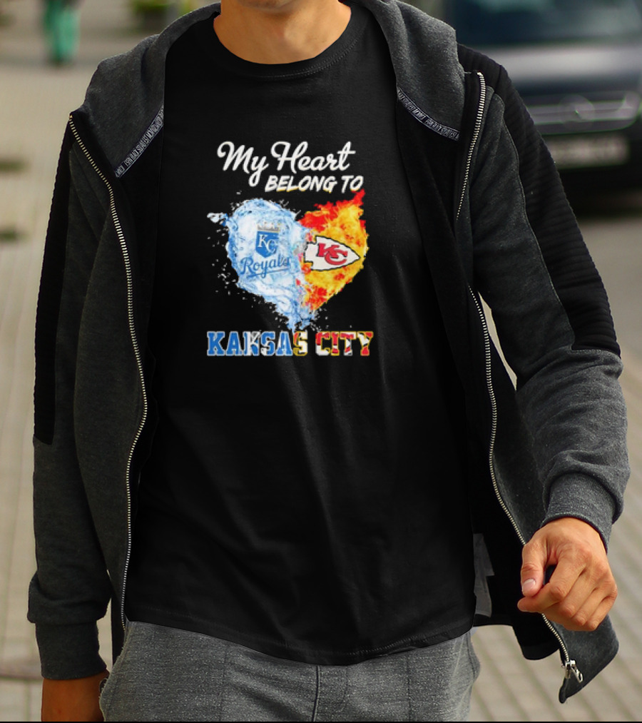 My Heart Belong To Kansas City Royals KC Chiefs Kansas City T-Shirt