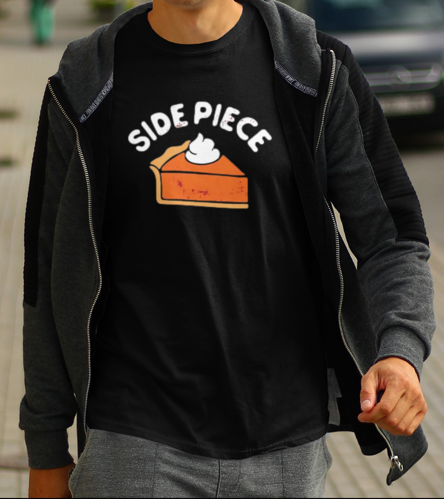 Side Piece Thanksgiving Pumpkin Pie Slice Whipped Cream Humor T-Shirt