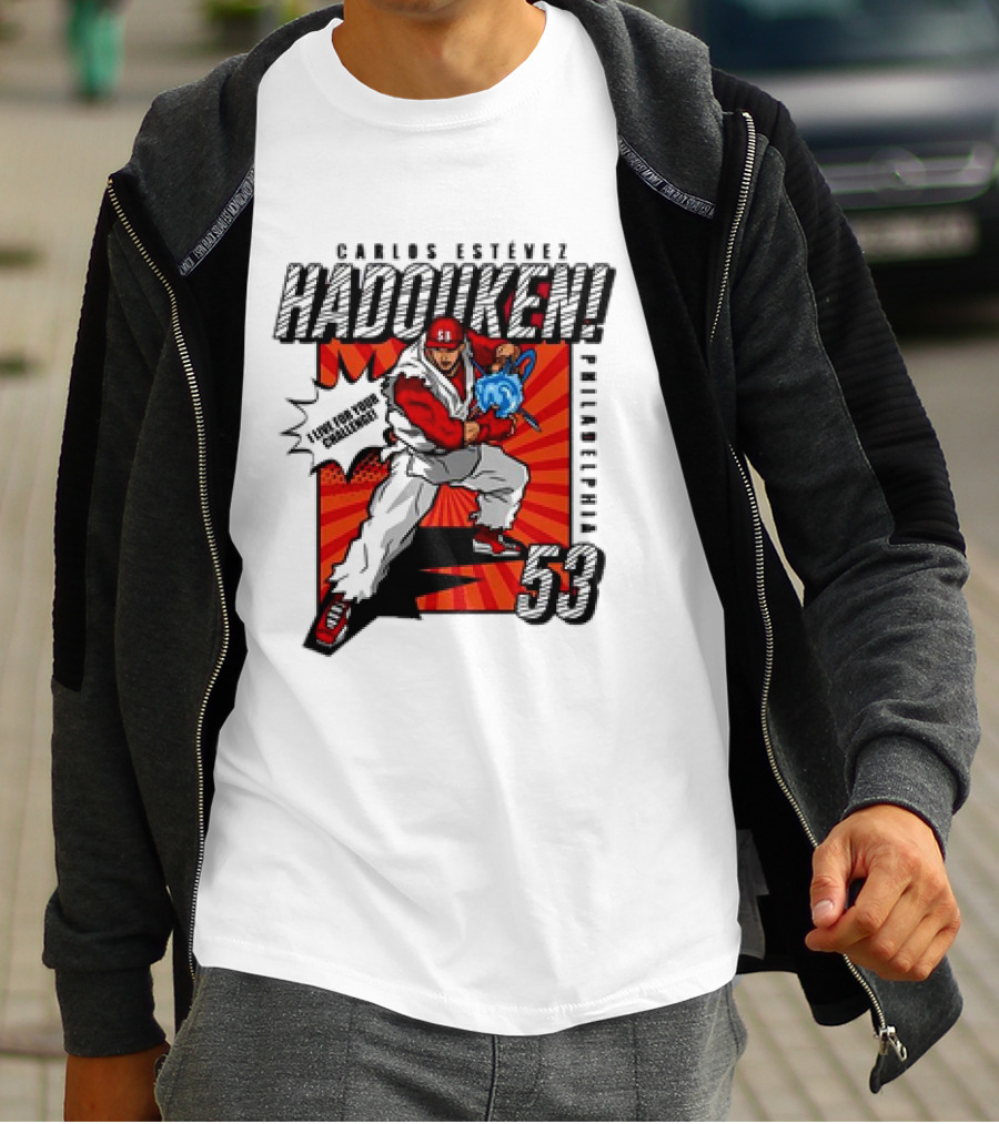 Carlos Estévez HADOUKEN Philadelphia 53 Fighter Explosion T-Shirt