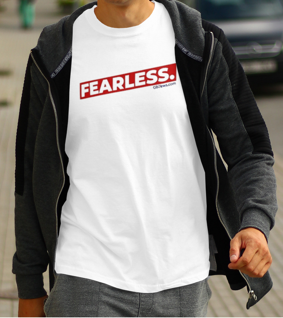 Fearless GBnews.com Bold Red Text T-Shirt