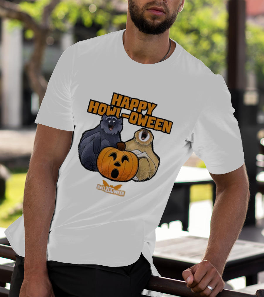 Happy Howl-oween Gibbons HallZOoween Pumpkin T-Shirt