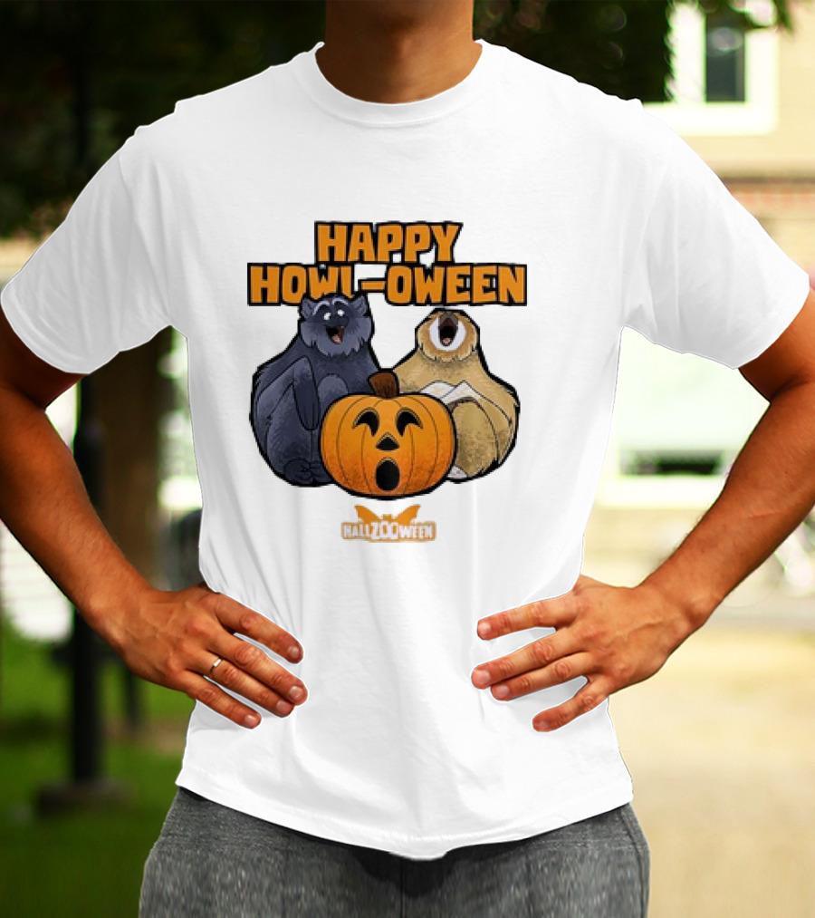 Happy Howl-oween Gibbons HallZOoween Pumpkin T-Shirt