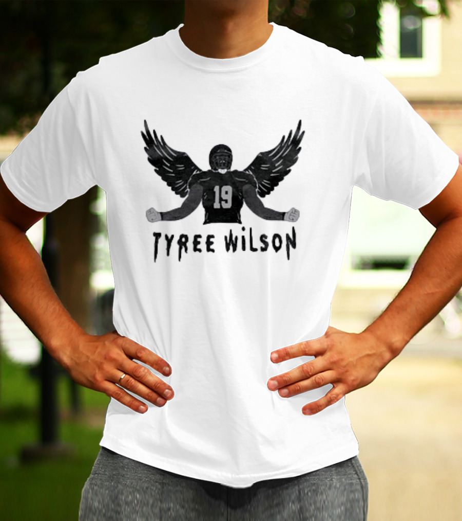 Tyree Wilson 19 Las Vegas Raiders Winged Football Player T-Shirt