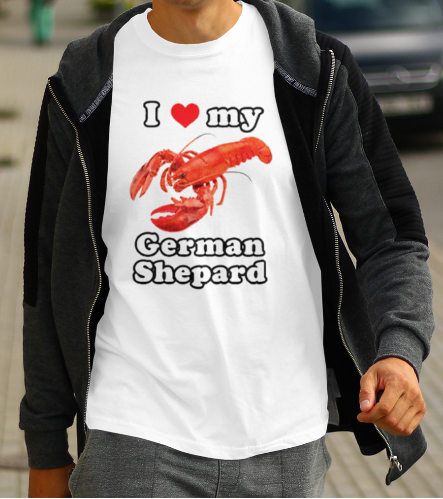 I Love My German Shepard Lobster T-Shirt