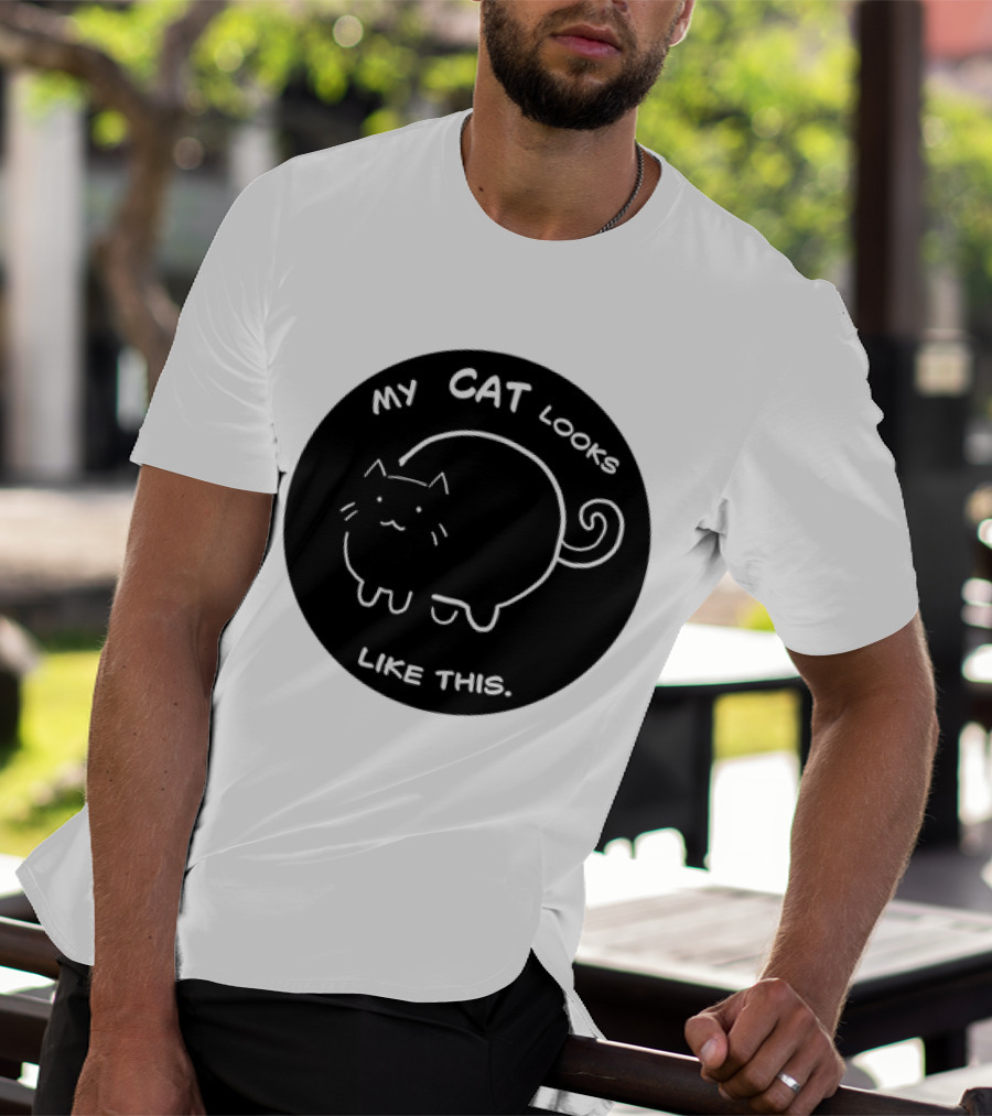 My Cat Looks Like This Adorable Cartoon Kitty Drawing T-Shirt
