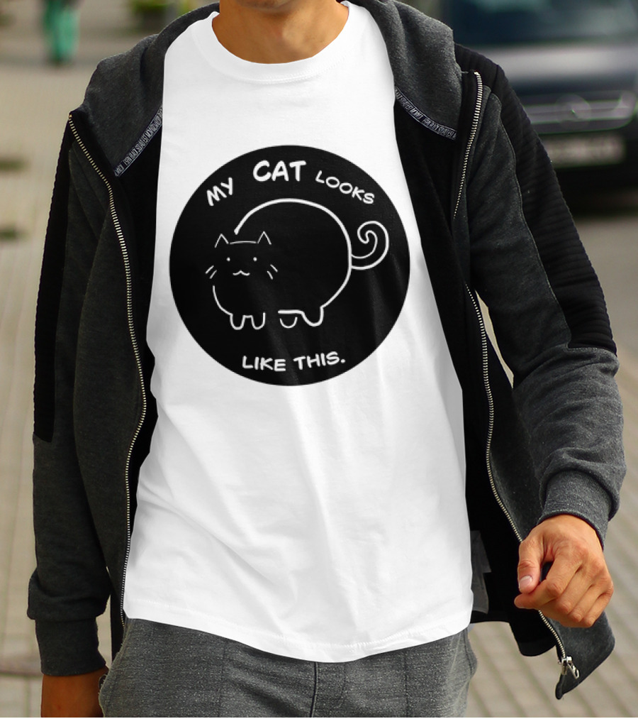 My Cat Looks Like This Adorable Cartoon Kitty Drawing T-Shirt