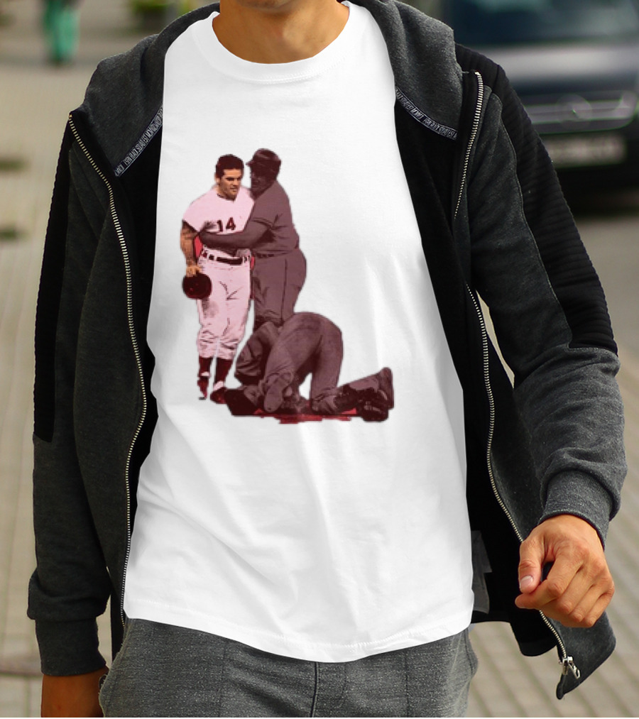 Pete Rose Levels Ray Fosse Baseball Collision Moment T-Shirt