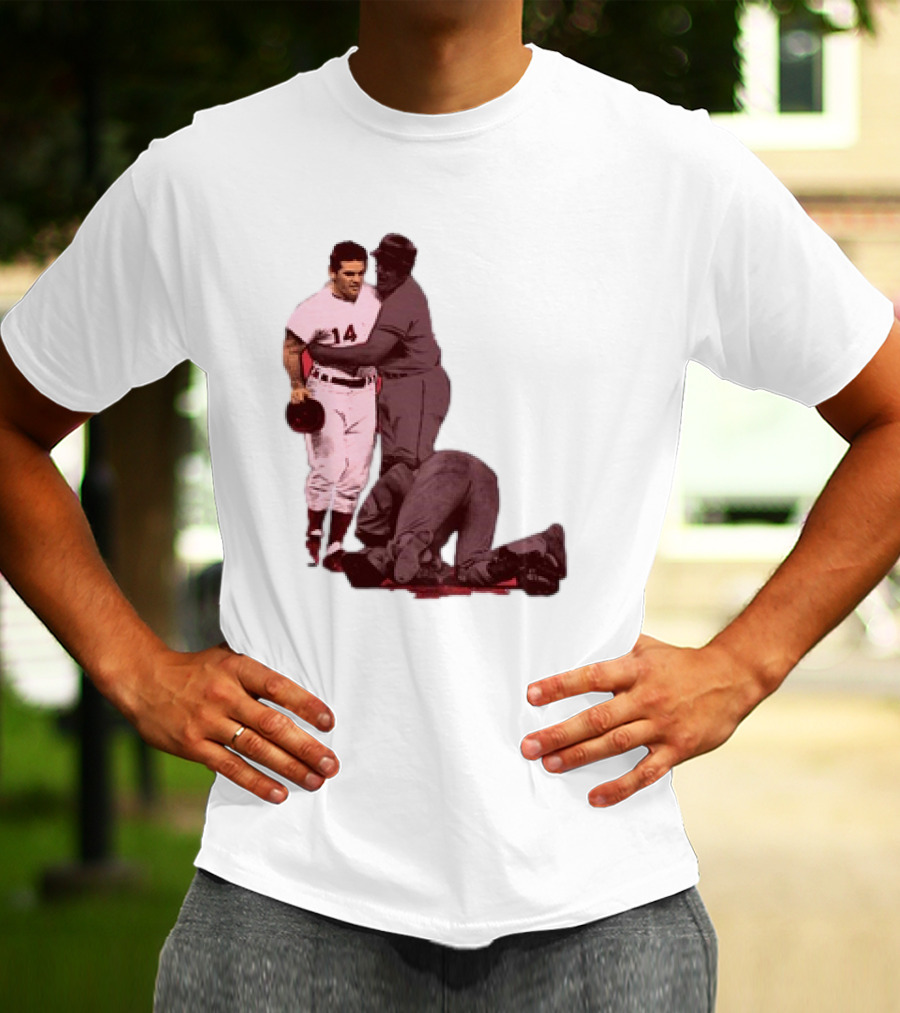Pete Rose Levels Ray Fosse Baseball Collision Moment T-Shirt