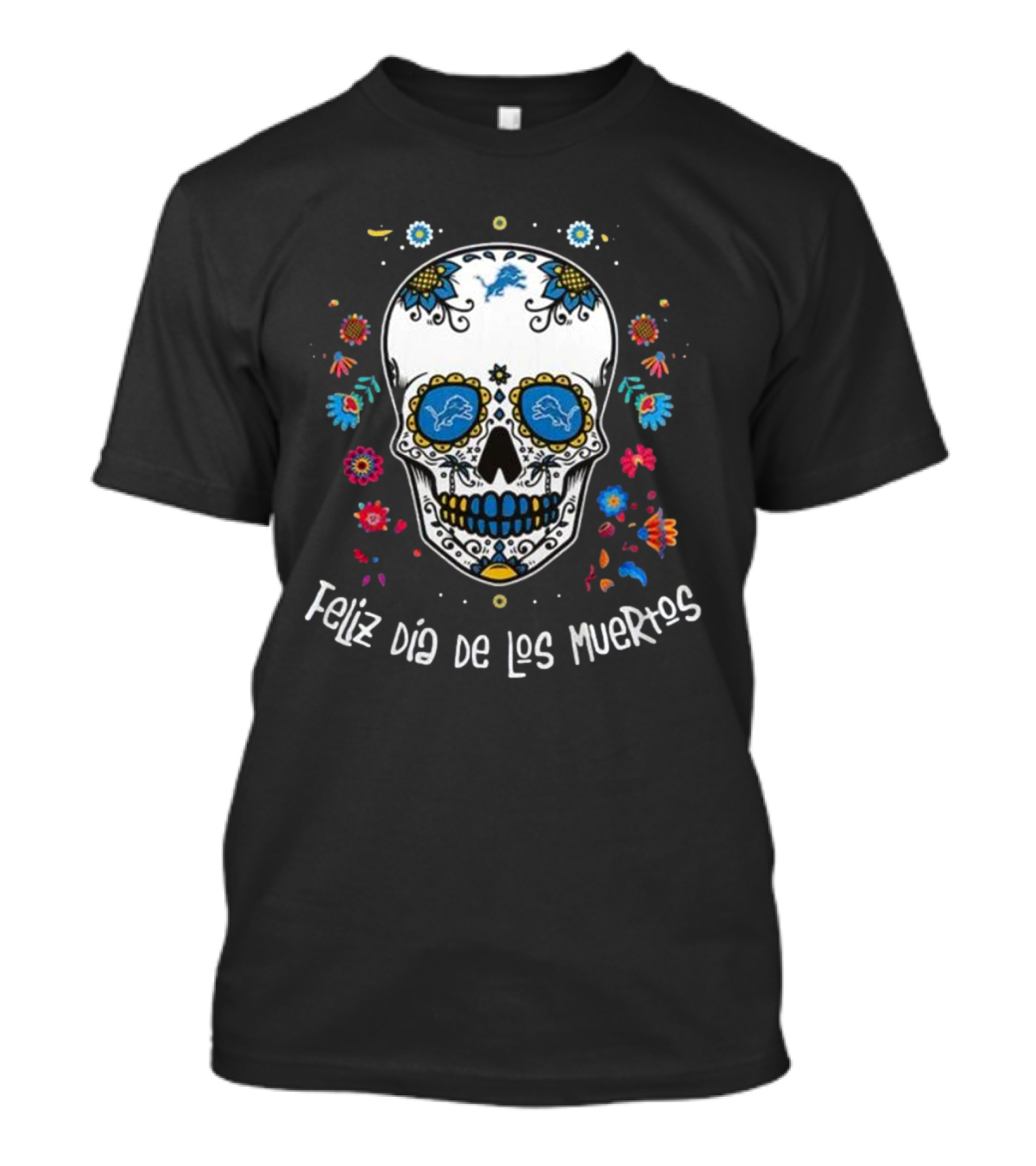 Detroit Lions Feliz Dia De Los Muertos T-Shirt