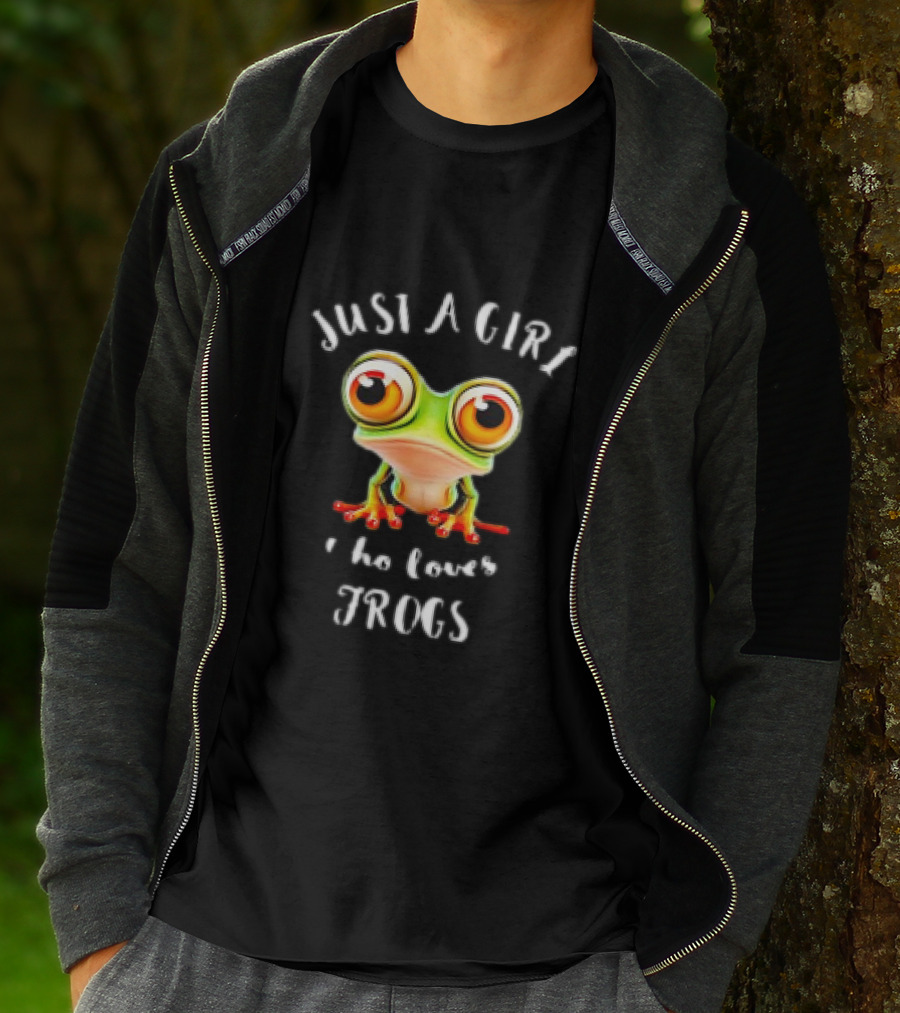 Just A Girl Who Loves Frogs Red Eyed Tree Frog Meme T-Shirt
