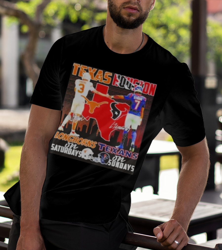 Texas Longhorns Longhorns On Saturdays Texans On Sundays T-Shirt