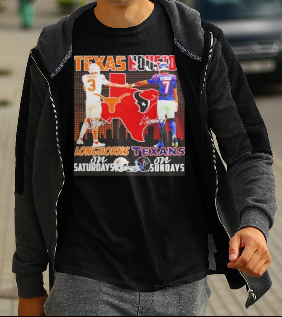 Texas Longhorns Longhorns On Saturdays Texans On Sundays T-Shirt