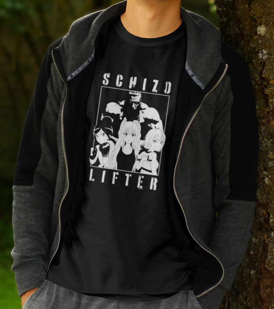 Schizo Lifter Anime Characters Boxing Gym Fitness T-Shirt