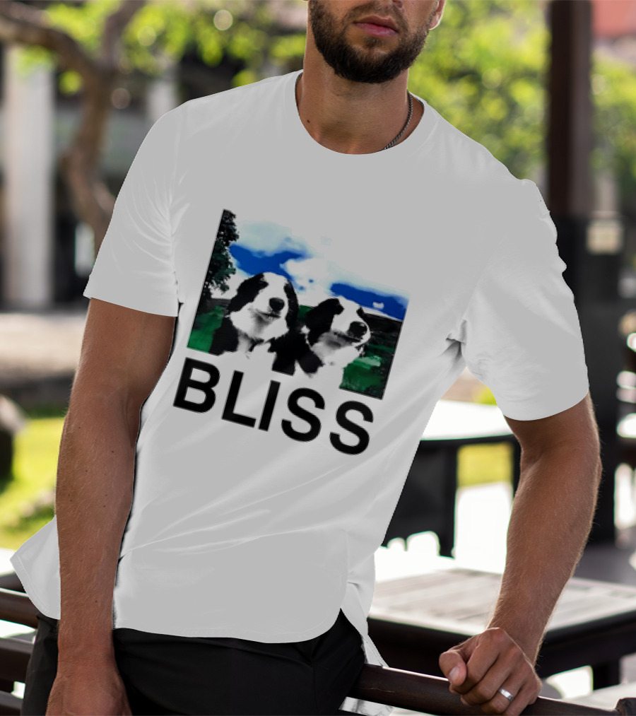 BLISS Henry Dog Meme Two Dogs Green Landscape T-Shirt