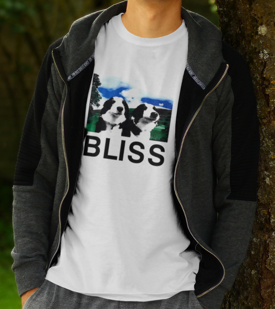 BLISS Henry Dog Meme Two Dogs Green Landscape T-Shirt