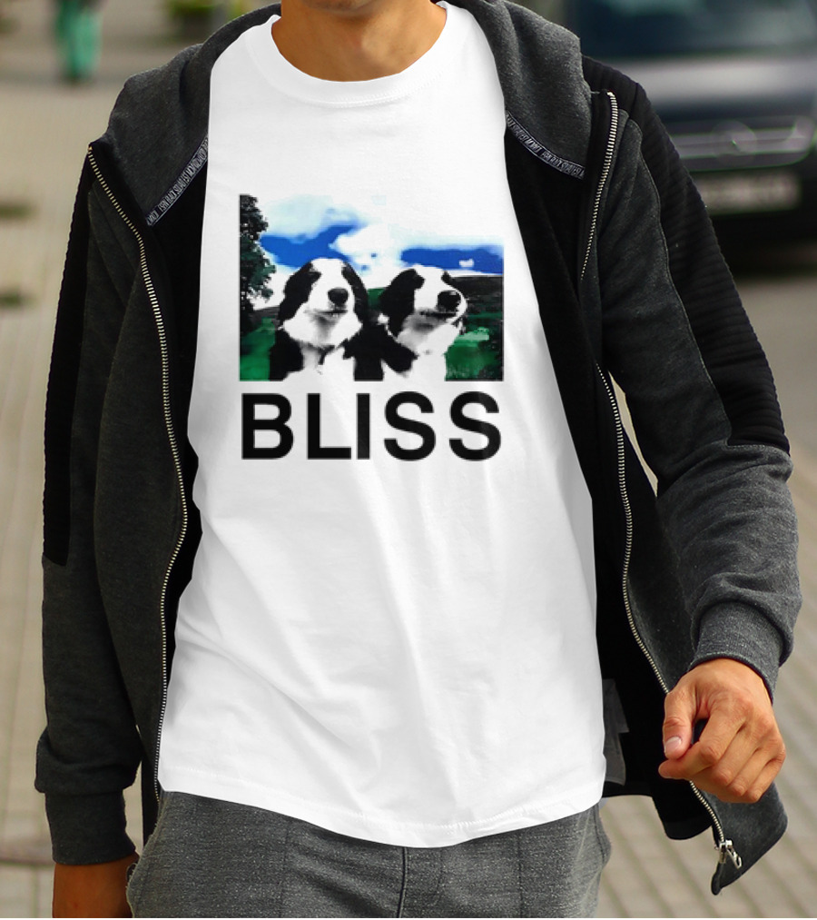 BLISS Henry Dog Meme Two Dogs Green Landscape T-Shirt
