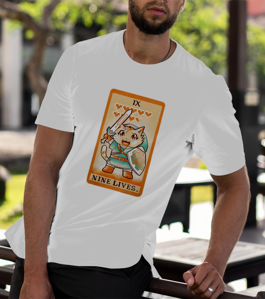 Nine Lives Tarot Cat IX Link The Legend Of Zelda T-Shirt