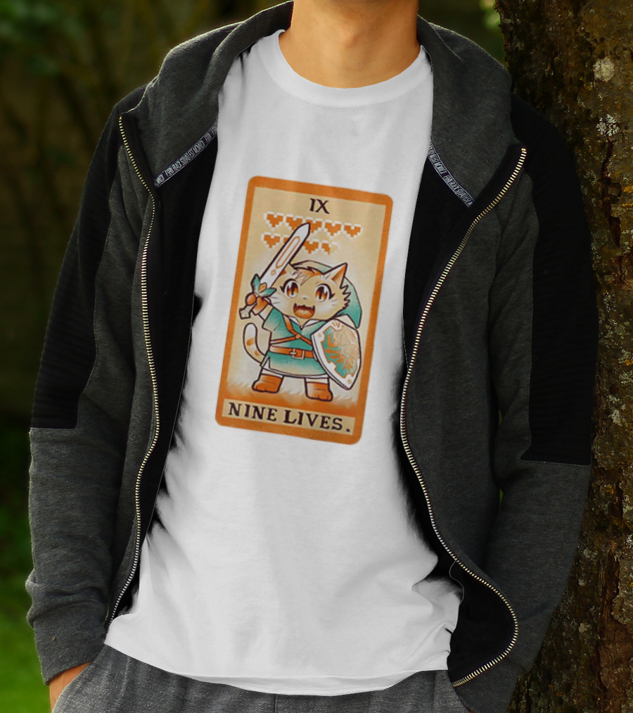 Nine Lives Tarot Cat IX Link The Legend Of Zelda T-Shirt