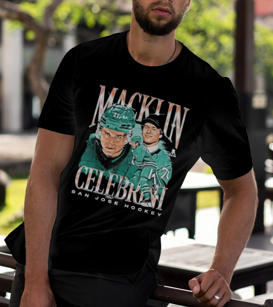 Macklin Celebrini San Jose Hockey Vintage Style Player T-Shirt