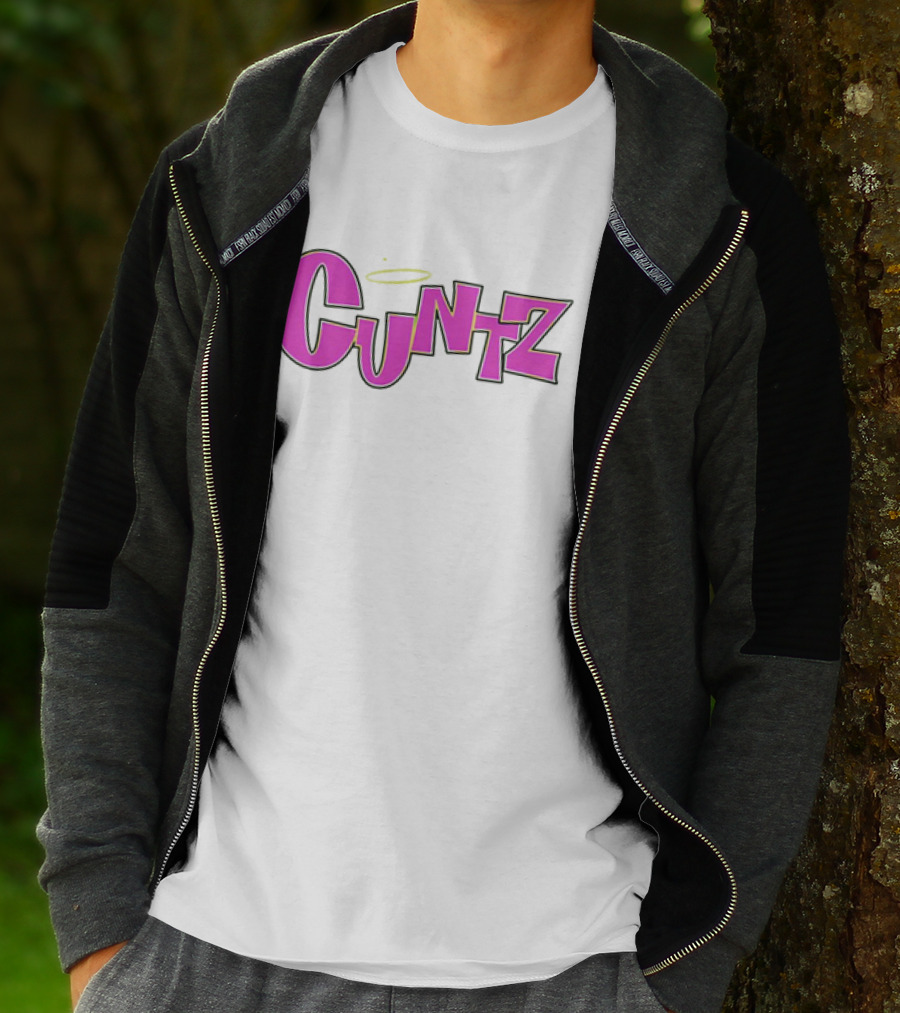 Cuntz Pink Cartoon Style Text With Halo T-Shirt
