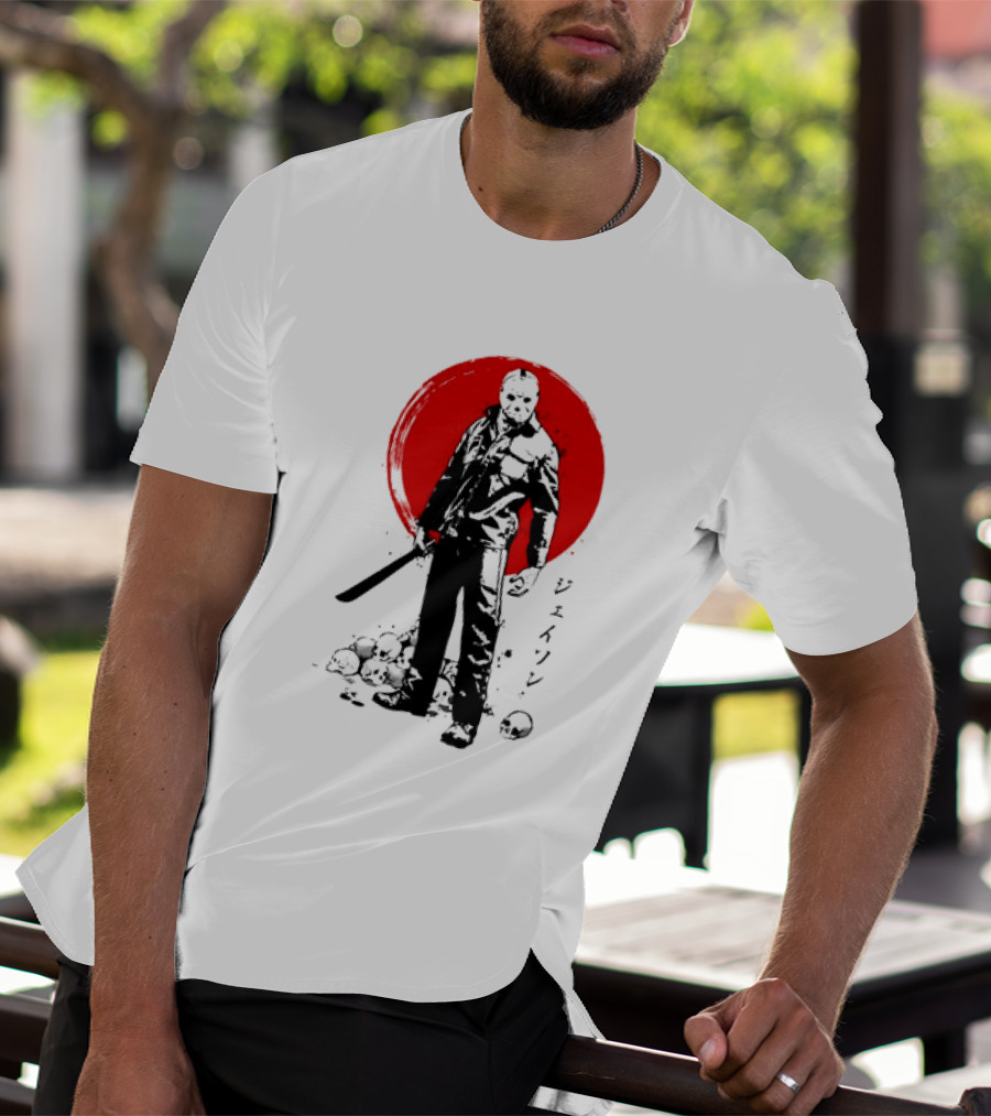 Jason Voorhees Friday The 13th Japanese Sumi-e Style T-Shirt