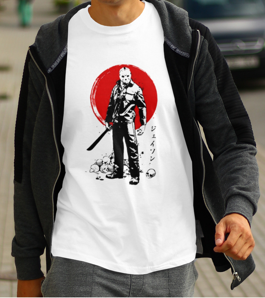 Jason Voorhees Friday The 13th Japanese Sumi-e Style T-Shirt