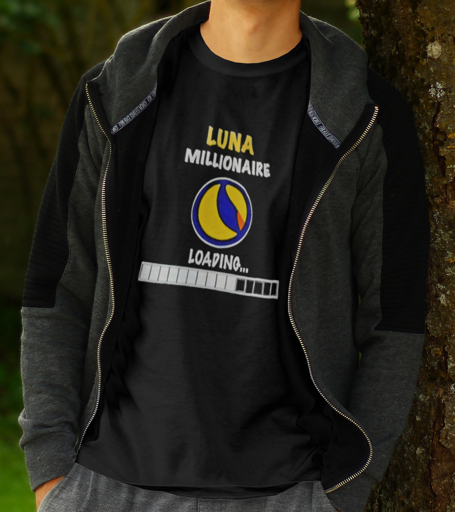 Luna Millionaire Loading Cryptocurrency Symbol Progress Bar T-Shirt