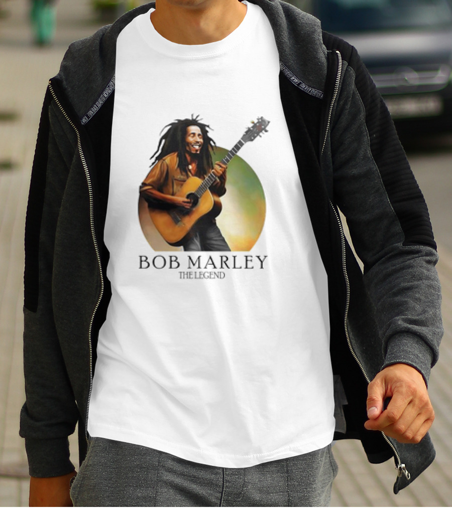 Bob Marley The Legend Iconic Guitar T-Shirt