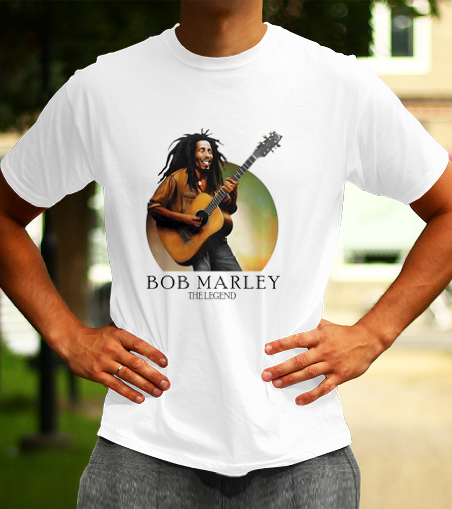 Bob Marley The Legend Iconic Guitar T-Shirt
