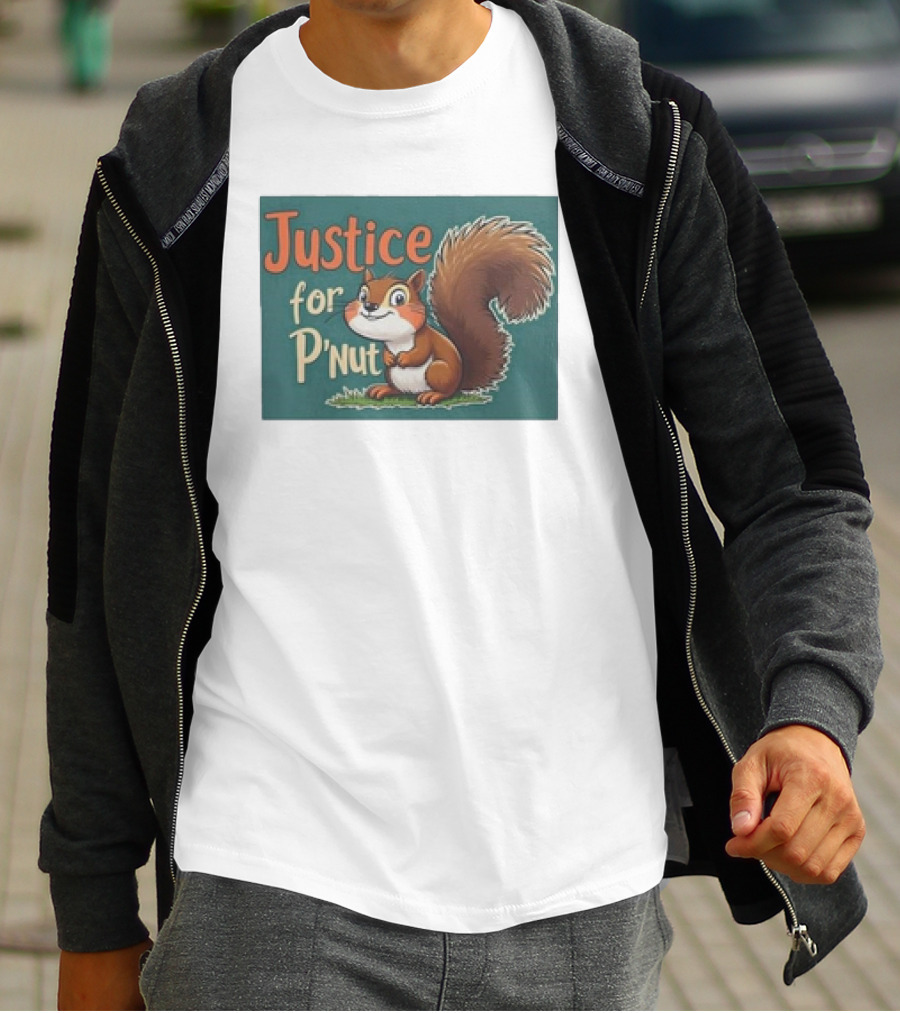 Justice For P'Nut Cartoon Squirrel Advocacy T-Shirt