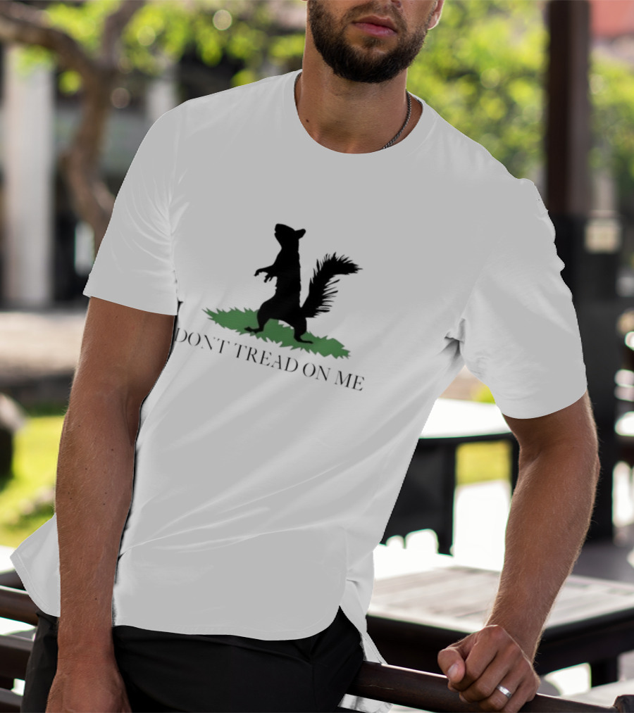 Peanut The Squirrel Don't Tread On Me Silhouette On Grass T-Shirt