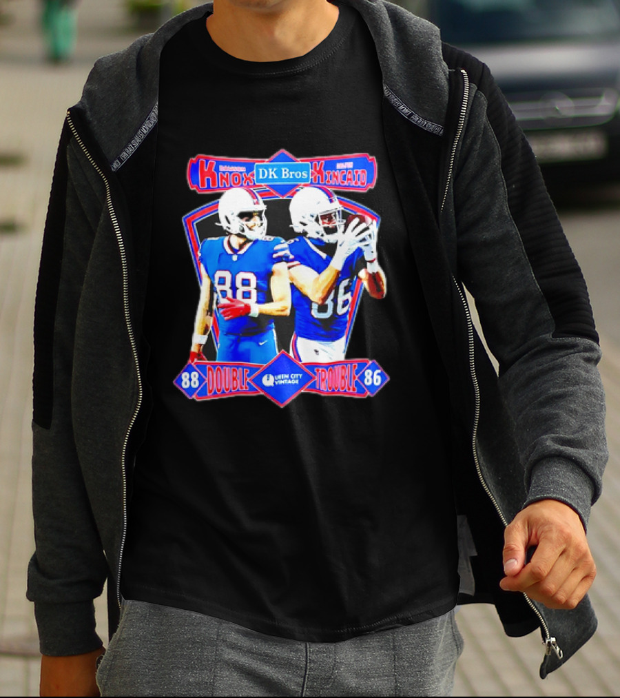 Dawson Knox Dalton Kincaid DK Bros Double Trouble 88 86 Buffalo Bills Vintage T-Shirt