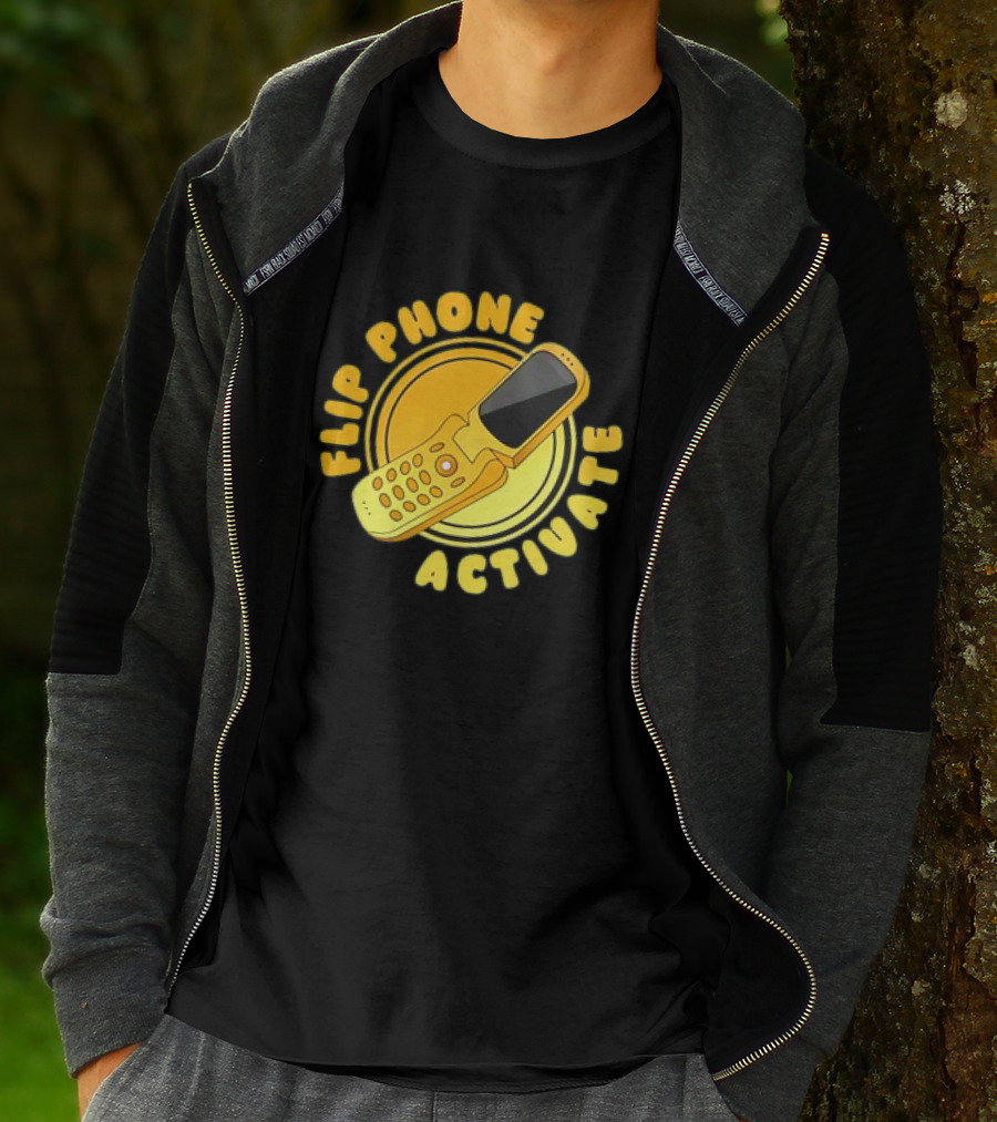 Flip Phone Activate Nostalgic Yellow Flip Mobile T-Shirt