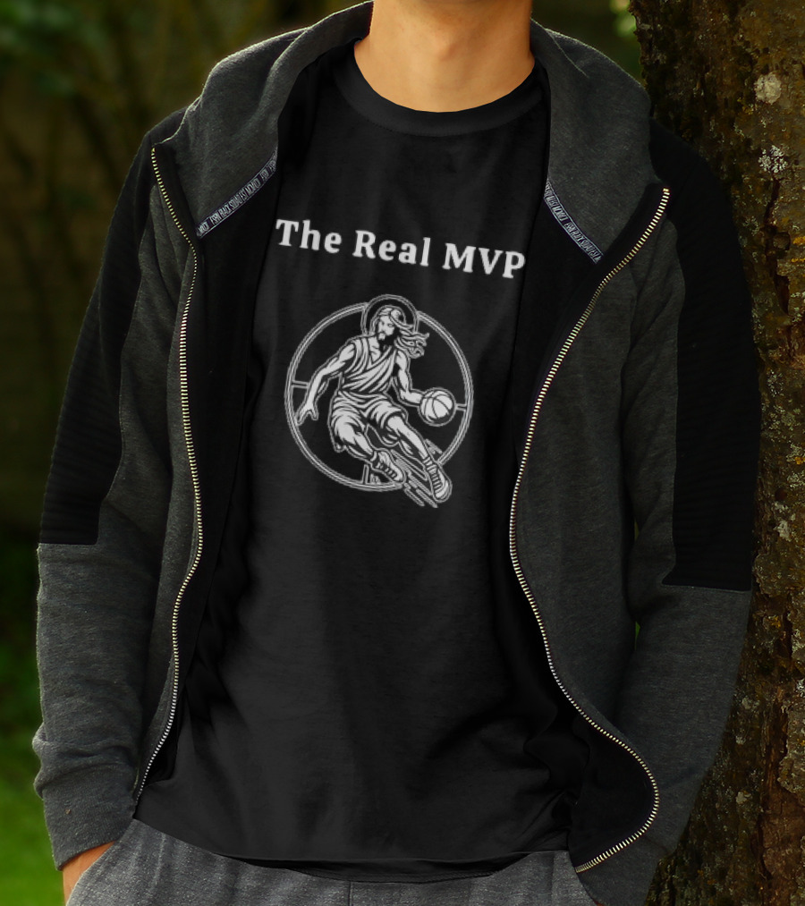 The Real MVP Jesus Basketball Player T-Shirt