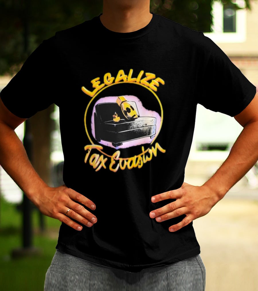 LEGALIZE TAX EVASION Rubber Duck On Couch T-Shirt