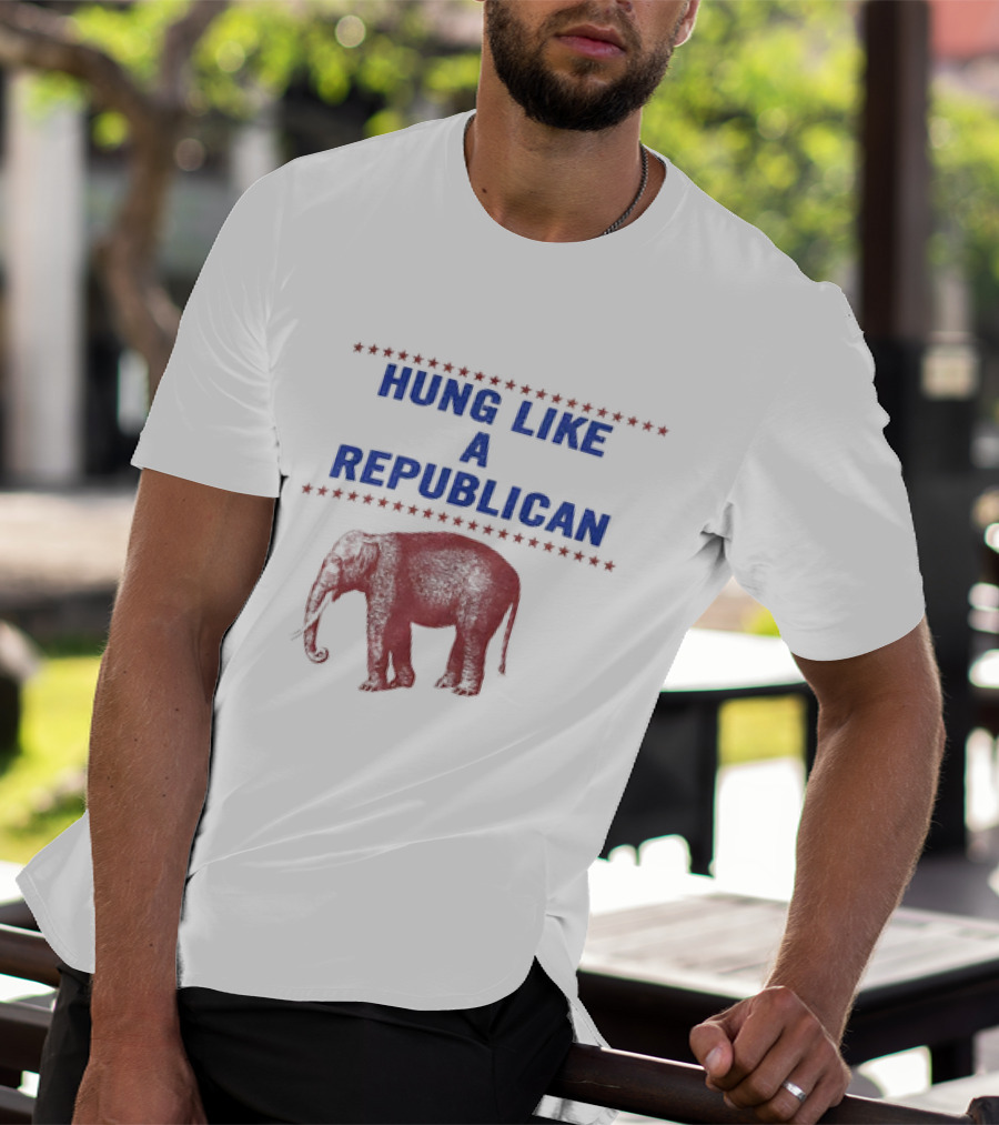 HUNG LIKE A REPUBLICAN ELEPHANT STAR BORDER T-Shirt