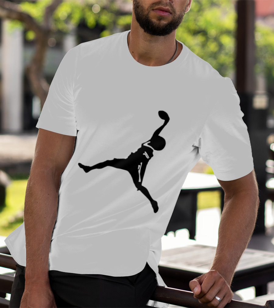 GW Catch Jump Silhouette Football Player T-Shirt