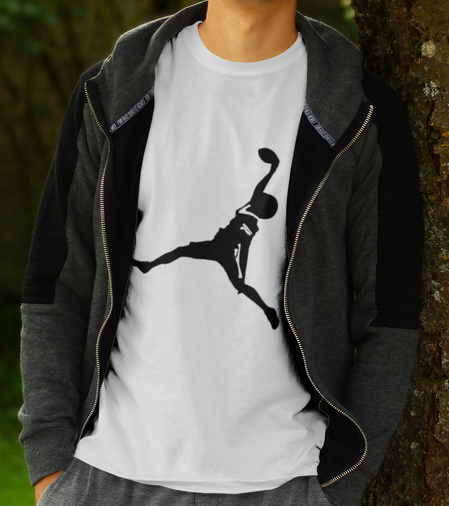 GW Catch Jump Silhouette Football Player T-Shirt