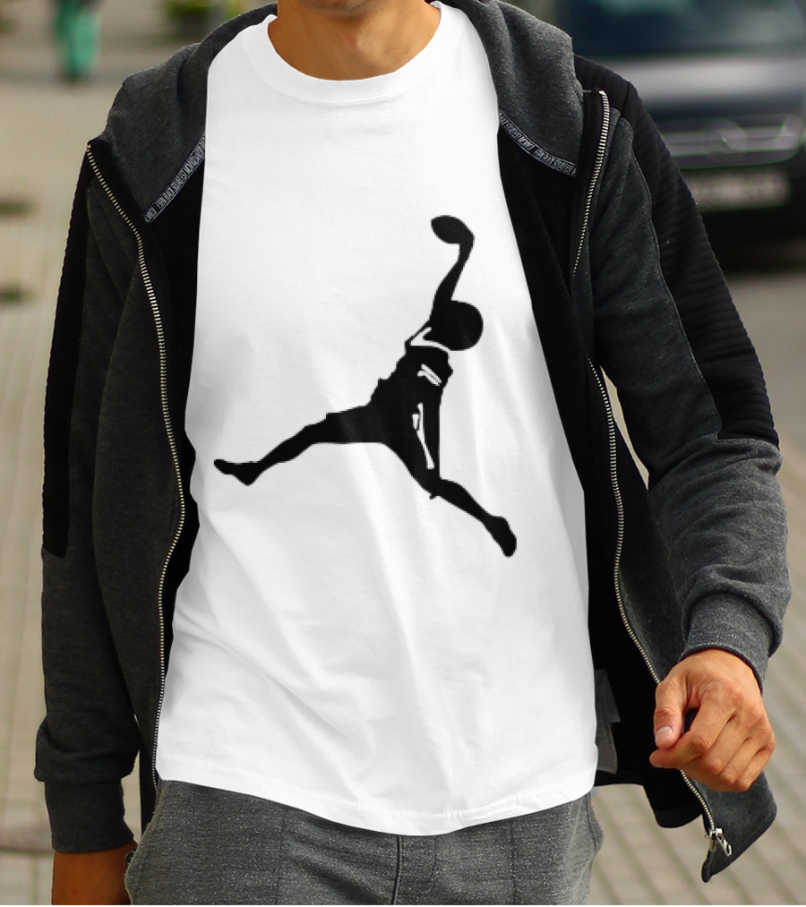 GW Catch Jump Silhouette Football Player T-Shirt