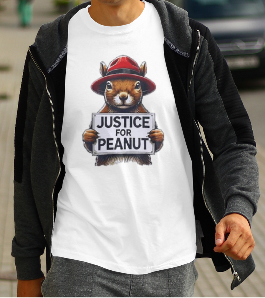 Justice For Peanut The Squirrel Red Hat Protest T-Shirt