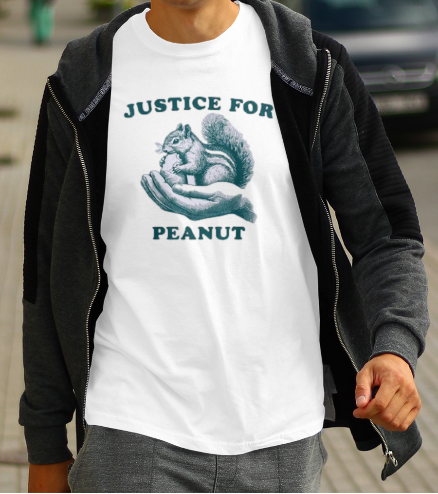 Justice For Peanut The Squirrel In Caring Hands T-Shirt